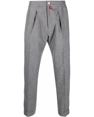 Kiton Pressed-crease Straight-leg Pants - Grey
