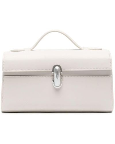 SAVETTE Symmetry Leather Clutch Bag - White