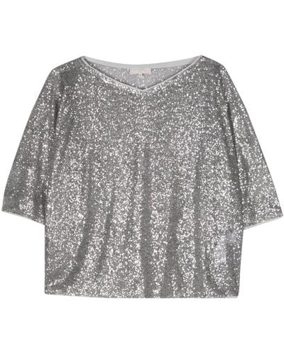Antonelli Sequin-embellished T-shirt - Grey