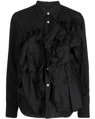 Comme des Garçons Ruffled Button-up Shirt - Black