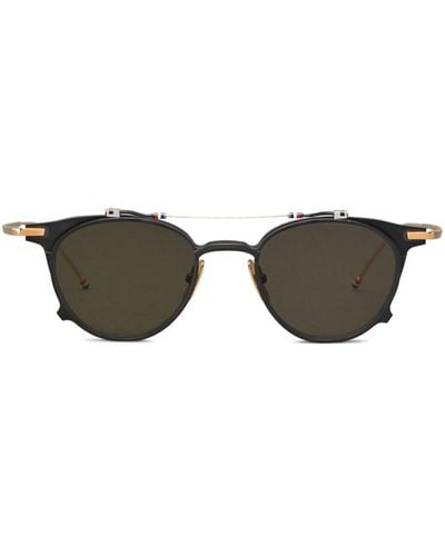 Thom Browne Round-frame Flip-up Sunglasses - Black