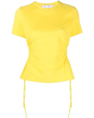 PROENZA SCHOULER WHITE LABEL Cut-out Detail T-shirt - Yellow