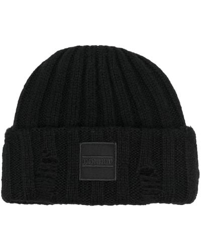 Dondup Logo-patch Knit Beanie - Black