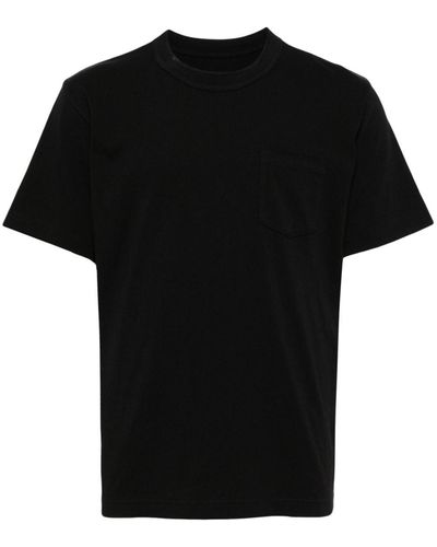 Sacai Slogan-print Cotton T-shirt - Black