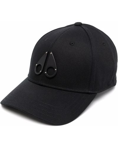 Moose Knuckles Cappello da baseball con placca logo - Nero