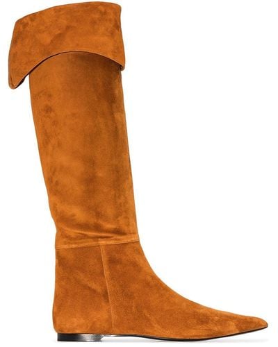 Khaite Diego Pointed-toe Boots - Brown