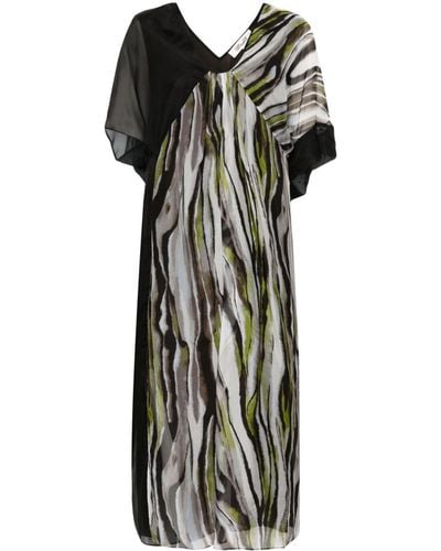 Diane von Furstenberg Ange Zebra Mist-print Midi Dress - Zwart