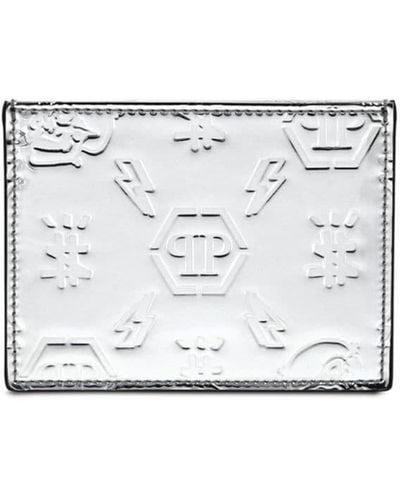 Philipp Plein Monogram-debossed Leather Cardholder - White