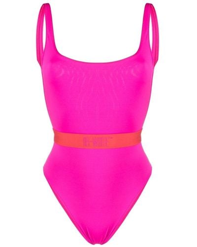 Off-White c/o Virgil Abloh Logo-strap Swimsuit - Pink