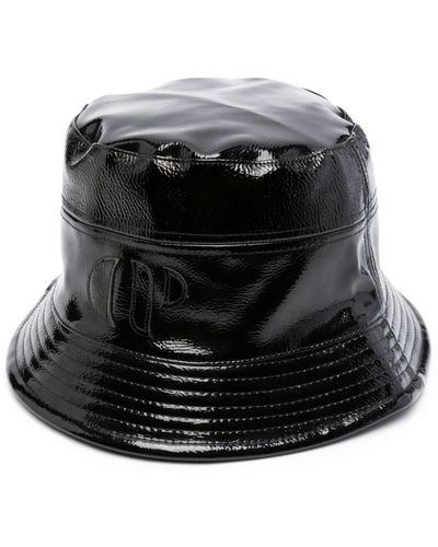 Claudie Pierlot Logo-embossed Patent-finish Bucket Hat - Black
