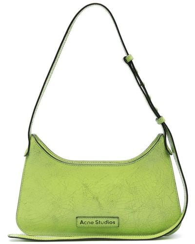 Acne Studios Platt Crackle-effect Shoulder Bag - Green