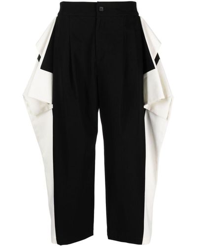 Issey Miyake Square One Draped Tapered Trousers - Black