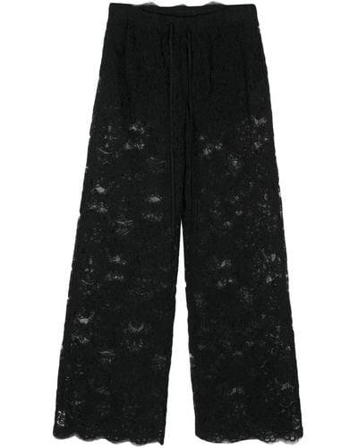Ermanno Scervino Pantalones anchos con encaje - Negro