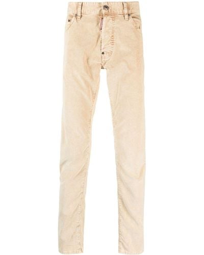 DSquared² Cool Guy Corduroy Straight-leg Trousers - Natural