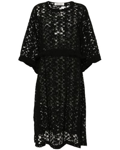 Henrik Vibskov Robe Full Bulk en jacquard à coupe mi-longue - Noir