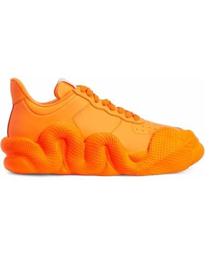 Giuseppe Zanotti Cobras Snake-detail Sneakers - Orange