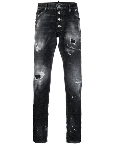 DSquared² Distressed Slim-cut Jeans - Blue