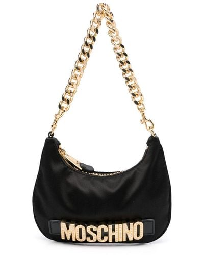 Moschino Logo-plaque Shoulder Bag - Black
