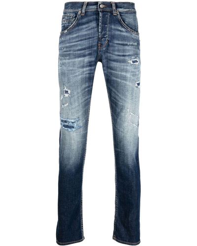 Dondup Washed Slim-cut Jeans - Blue