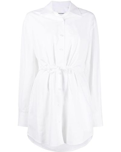 Alexander Wang Robe-chemise en coton à effet superposé - Blanc