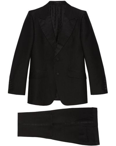 Gucci Costume à veste à revers crantés - Noir