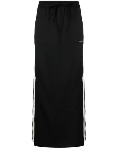P.A.R.O.S.H. Side-stripe Drawstring Maxi Skirt - Black
