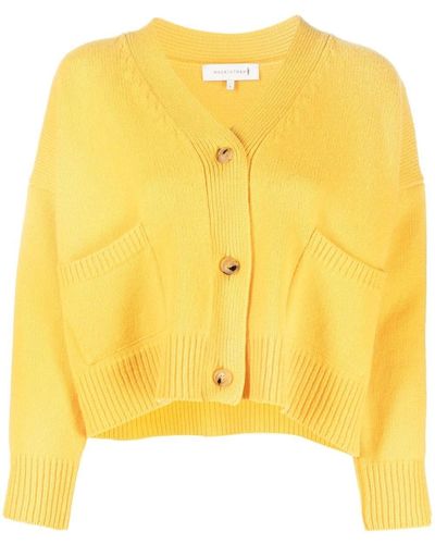 Mackintosh Kelle V-neck Wool Cardigan - Yellow