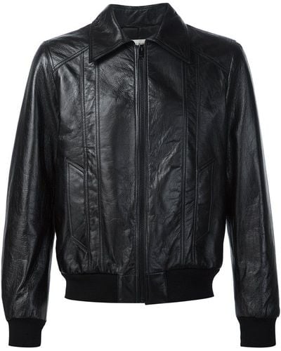 Saint Laurent 70s Sunburst Leather Jacket - Black