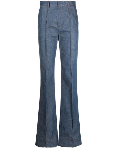 Saint Laurent Weite Jeans mit hohem Bund - Blau