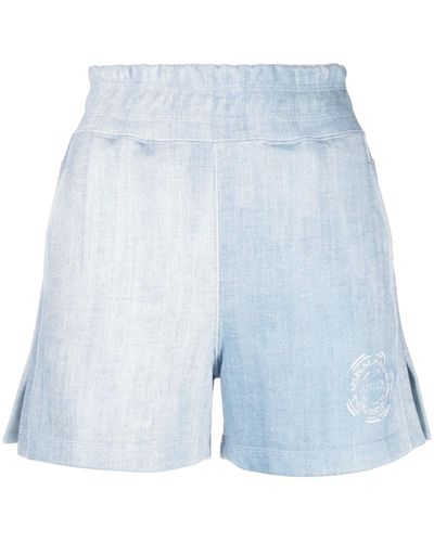 Ermanno Scervino Shorts con logo estampado - Azul