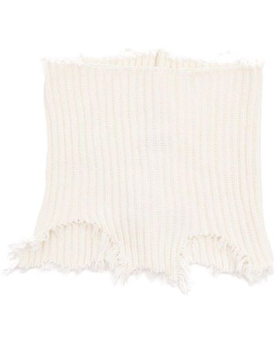 MM6 by Maison Martin Margiela Distressed-finish Ribbed-knit Collar - White