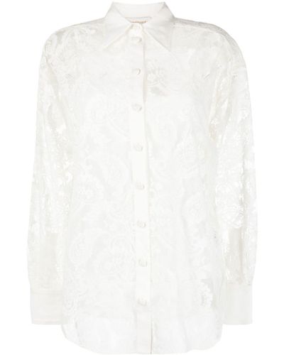 Zimmermann Wonderland レースシャツ - ホワイト