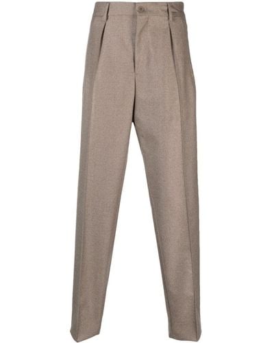 Giorgio Armani High-waist Cashmere Tapered Pants - Gray