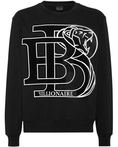 Billionaire Logo-print Cotton Sweatshirt - Black