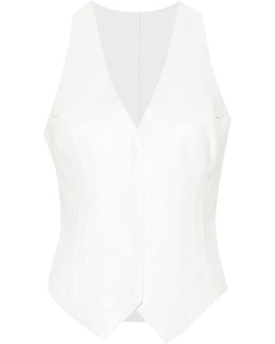 Norma Kamali Simple faux-leather waistcoat - Weiß
