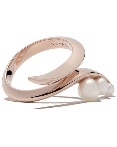 Tasaki Anello Atelier Nacreous in oro rosa 18kt e perle Akoya - Bianco