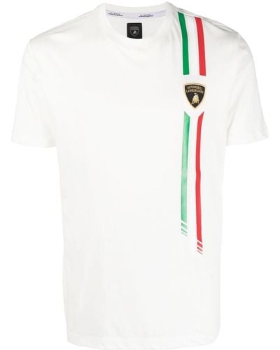 Automobili Lamborghini Logo-patch Organic-cotton T-shirt - White