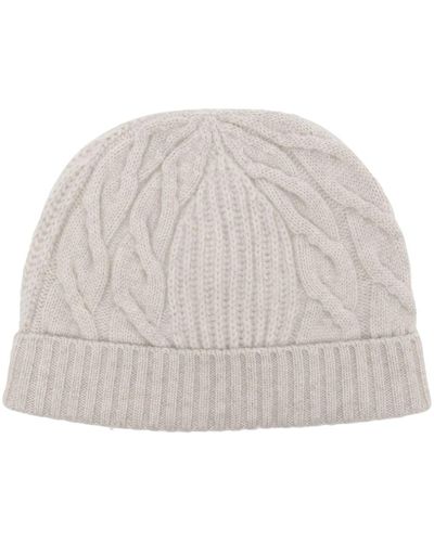 N.Peal Cashmere Cable-knit Cashmere Beanie - Natural