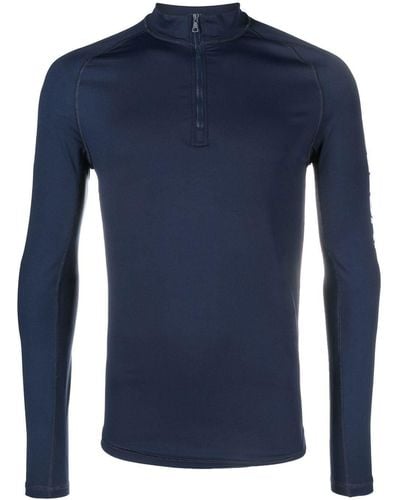 Orlebar Brown Logo-print Short-zip Sweatshirt - Blue