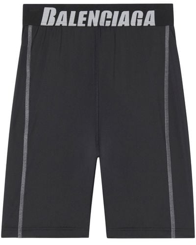 Balenciaga Culottes de ciclismo con logo en la cintura - Negro