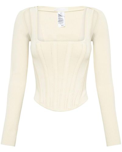 Dion Lee Long-sleeve Corset Top - White