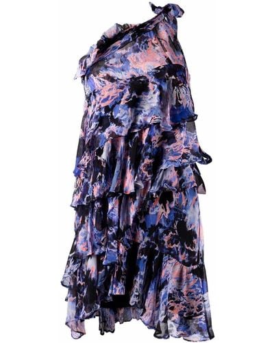 IRO Kleid mit abstraktem Print - Blau