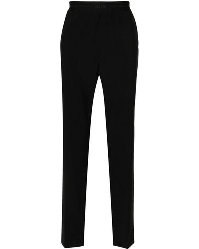 MSGM Logo-waistband Tapered Pants - Black