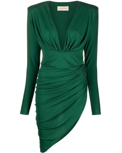 Alexandre Vauthier Asymmetric Ruched Midi Dress - Green
