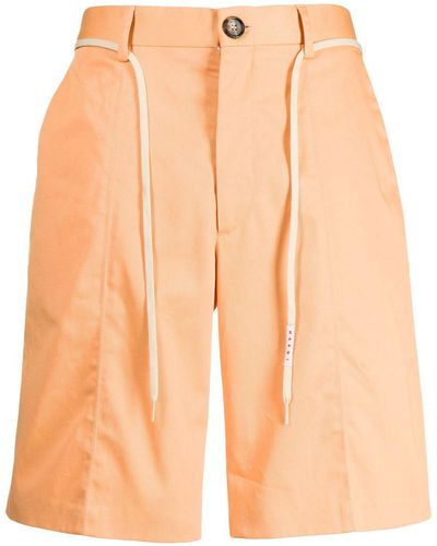 Marni Drawstring Cotton Chino Shorts - Orange