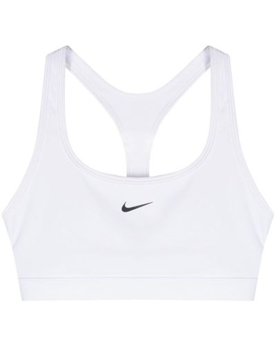 Nike Swoosh-print Sports Bra - White