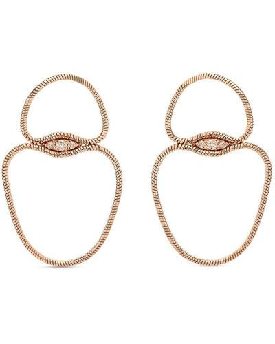 Fernando Jorge 18kt Rose Gold Diamond Small Chain Earrings - Metallic