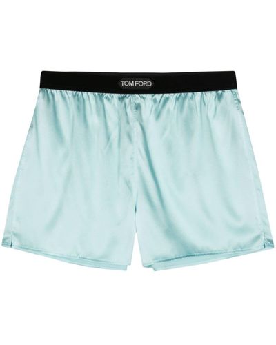 Tom Ford Satijnen Shorts - Blauw