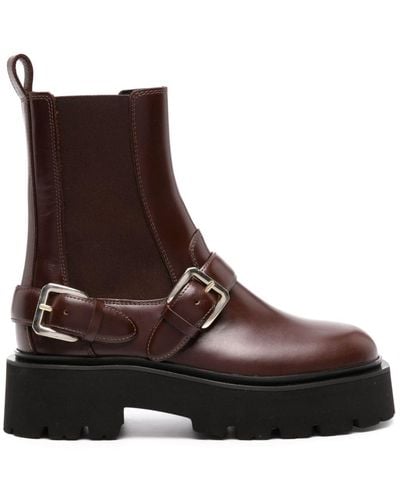 Sandro Helen Leather Ankle Boots - Brown