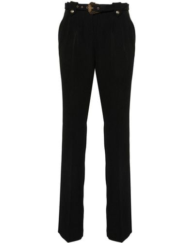Versace Pantalones ajustados con cinturón - Negro